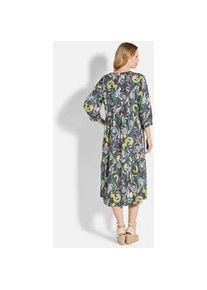 Sommerkleid GOLDNER "Elegantes Viskosekleid mit Stufenrock", Damen, Gr. 40, N-Gr, gr&uuml;n (gr&uuml;n, gemustert), Obermaterial: 100% Viskose CV., Kleider Sommerkleid, ausgestelltes Rockteil