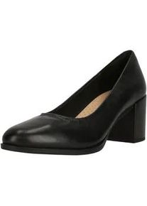 Pumps Clarks "Freva55 Court", Damen, Gr. 37, schwarz, Leder, Schuhe Pumps, mit gepolstertem Fu&szlig;bett