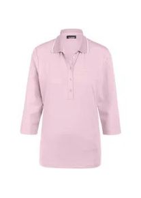 Poloshirt GOLDNER "Trageangenehmes Poloshirt aus hochwertiger Micro-Modal Qualit&auml;t", Damen, Gr. 44, rosa, Obermaterial: 52% Modal CMD. 39% Nylon NY. 9% Elasthan EL., Tubular, Shirts, Mit Glitzerkante am Kragen und edlem Stick-Label