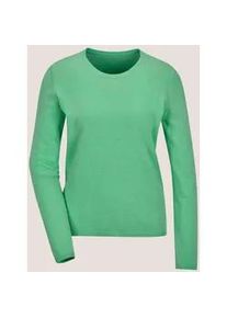 Madeleine Mode Longpullover MADELEINE "Pullover Leichtes Feinstrick-Oberteil mir Rundhals", Damen, Gr. 36/38, gr&uuml;n (smaragd, melange), Obermaterial: 46% Modal CMD. 40% Polyacryl PAN. 14% Polyamid PA., Modern, Pullover Longpullover