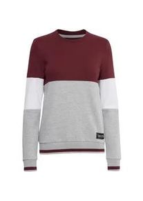 Rundhalspullover oxmo "Sweatpullover OXOmaya", Damen, Gr. XS, rot (wine rot), Obermaterial: 80% Polyester PES. 20% Baumwolle CO., Pullover Rundhalspullover