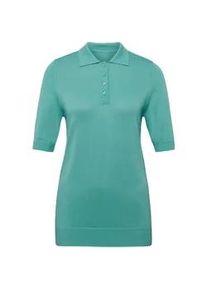 Kurzarmpullover GOLDNER "Kurzarm Strickpullover mit adrettem Kragen", Damen, Gr. 42, gr&uuml;n (eukalyptus), Obermaterial: 50% Baumwolle CO. 50% Polyacryl PAN., normal, Sonstiges, Pullover, Ohne