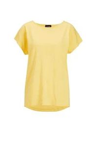 Kurzarmshirt GOLDNER "Shirt", Damen, Gr. 44, gelb, Obermaterial: 95% Baumwolle CO. 5% Elasthan EL., Basic, gerade, Gerade, Shirts, verl&auml;&ouml;ngertes R&uuml;ckenteil