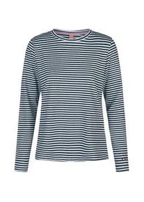 Langarmshirt SALZHAUT "Longsleeve VOSS", Damen, Gr. L, blau (navy, breeze), Obermaterial: 95% Baumwolle CO. 5% Polyester PES., Shirts Langarmshirt