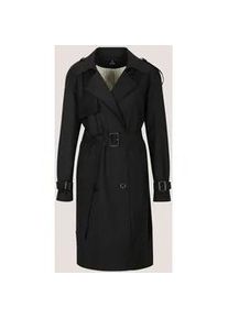 Madeleine Mode Trenchcoat MADELEINE "Trenchcoat Eleganter Doppelreiher mit G&uuml;rtel", Damen, Gr. 46, schwarz, Obermaterial: 80% Polyester PES. 20% Viskose CV., Modern, tailliert, M&auml;ntel, Einseitiger Kollar
