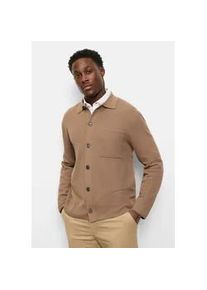 Strickpullover OLYMP "OLYMP Casual Strick, Overshirt", Herren, Gr. M, natur, 55% Baumwolle, 45% Polyester, Pullover Strickpullover