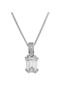 Kettenanh&auml;nger Firetti "Schmuck Geschenk Gold 333 Halsschmuck Anh&auml;nger Baguette Lab Grown", wei&szlig;goldfarben, fw=feines, wei&szlig;, Schmuckanh&auml;nger, Damen, 0,94 VS = sehr kleine Einschl&uuml;sse, Diamanten Wei&szlig;gold 333, 0,74 g, Diamanten, Wei&szlig;gold 333, Kettenanh&auml;nger, mit Brillanten