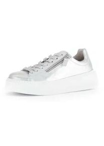 Sneaker Gabor "Sneaker low", Damen, Gr. 39, silber, Schuhe Sneaker