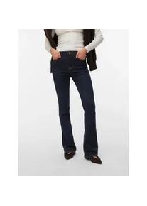 V&eacute;ro Moda Bootcut-Jeans VERO MODA "VMFLASH MR FLARED JEANS LI3190 NOOS", Damen, Gr. S, L&auml;nge 30, dunkelblau denim detail:rinse, Denim/Jeans, Obermaterial: 91% Baumwolle, 7% Elastomultiester, 2% Elasthan, unifarben, skinny fit lang, Jeans, Baumwollmischung, flared fit, regular waist