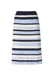 Madeleine Mode Strickkleid MADELEINE "Strickrock Strickrock in Plissee-Optik", Damen, Gr. 44, N + K Gr, blau (marine, multicolor), Obermaterial: 65% Viskose CV. 35% Elasthan EL., Modern, figurbetont, Kleider Strickkleid