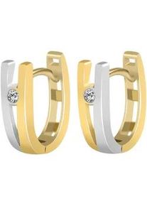 Adelia&acute;s Klappcreolen ADELIA ́S "Damen Ohrringe &ndash; Klappcreole aus 333 Gold mit Zirkonia", Damen, Gr. Damen, wei&szlig;, Ohrringe Klappcreolen, Perfekt als Geschenk f&uuml;r besondere Menschen