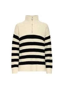 Troyer oxmo "Troyer OXKALANE", Damen, Gr. XS, wei&szlig; (marshmallow), Obermaterial: 70% Baumwolle CO recyc.. 30% Polyester Pol. recyc.., Pullover Troyer