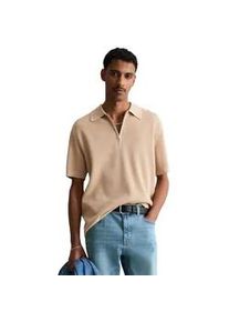 Marc O'Polo Poloshirt MARC O'POLO DENIM "mit feiner Rippstruktur", Herren, Gr. XL, frosty sand, Obermaterial: 100% Baumwolle, unifarben, regular fit, Rippb&uuml;ndchen, Shirts