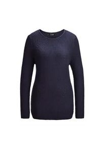 Strickpullover GOLDNER "Kurzgr&ouml;&szlig;e Figurschmeichelnder Baumwoll-Pullover", Damen, Gr. 20, blau (marine), Obermaterial: 100% Baumwolle CO., Rippe, Pullover Strickpullover, Ohne