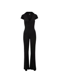 Jumpsuit Urban Classics "Urban Classics Damen Ladies Velvet Jumpsuit", Damen, Gr. XXL, US-Gr&ouml;&szlig;en, schwarz, 93% Polyester, 7% Elasthan, unifarben, Overalls Jumpsuit