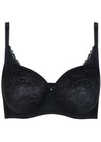 Minimizer-BH LISCA "Minimizer mit B&uuml;gel Jane", Damen, Gr. 100, Cup C, schwarz, Spitze, Obermaterial: 67% Polyester PES. 23% Polyamid PA. 10% Elasthan EL., BHs Minimizer-BH
