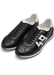 Sneaker Ara "PORTOFINO", Damen, Gr. 40, schwarz, creme, Glattleder, Schuhe Sneaker, Freizeitschuh, Halbschuh, Schn&uuml;rschuh in Bequemweite G 1/2 (= weit)