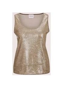 Madeleine Mode Tr&auml;gertop MADELEINE "Top Pailletten-Top", Damen, Gr. 34, blau (kitt), Obermaterial: 100% Polyester PES., Modern, normal, Tops Tr&auml;gertop