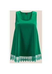 Madeleine Mode Blusentop MADELEINE "Blusentop Top mit Spitze", Damen, Gr. 42, gr&uuml;n (apfelgr&uuml;n), Obermaterial: 100% Polyester PES., Modern, normal, Blusen Blusentop