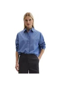 Marc O'Polo Langarmbluse MARC O'POLO "aus Baumwoll-Chambray", Damen, Gr. 44, medium blau, Obermaterial: 100% Baumwolle, unifarben, regular fit bauchfrei, Manschette, Blusen