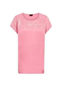 Hemdbluse GOLDNER "Pflegeleichte Bluse mit 3/4-Arm", Damen, Gr. 50, rosa (pink, rot, gemustert), Obermaterial: 100% Polyester PES., Manschette, Blusen Hemdbluse, Mit offenem Kragen