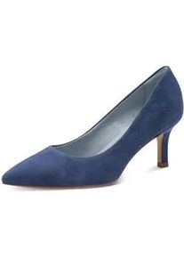 Pumps Tamaris, Damen, Gr. 36, blau, Ziegenveloursleder, unifarben, Schuhe Pumps, Schlupfschuh, Abendschuh, Festtagsschuh in spitz zulaufender Form