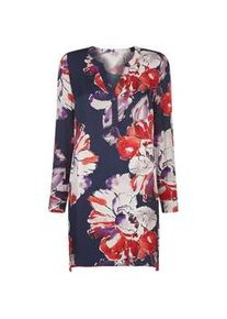 Langarmbluse Alba Moda "Longbluse Longbluse mit floralem Print", Damen, Gr. 38, blau (marine), Obermaterial: 100% Viskose CV., Modern, figurumspielend, Blusen