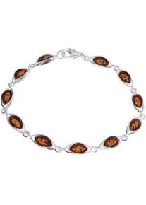 Armband OSTSEE-SCHMUCK "- Telia - Silber 925/000 - Bernstein" Gr. 18, silber (silber 925, silberfarben, wei&szlig;), Armb&auml;nder, Damen, Silber 925 (Sterlingsilber), Armband