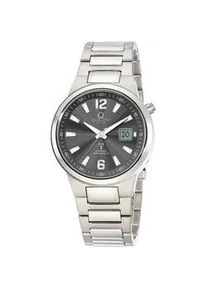 Funkuhr QUALITY TIME, titansilberfarben, Armbanduhren, Herren, Funkuhr, Armbanduhr, Solar, Herrenuhr, analog, automatischer Kalender