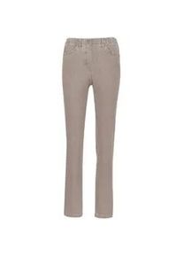 Regular-fit-Jeans GOLDNER "Kurzgr&ouml;&szlig;e Edel geschm&uuml;ckte Jeansschlupfhose MARTHA", Damen, Gr. 27, K-Gr, beige (helltaupe), Obermaterial: 75% Baumwolle CO. 23% Polyester PES. 2% Elasthan EL., Jeans