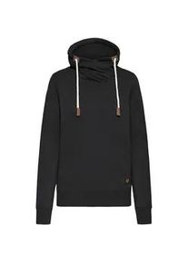 Longpullover oxmo "Sweatshirt OXMILLE", Damen, Gr. XS, schwarz, Obermaterial: 55% Polyester PES. 45% Baumwolle CO., Pullover Longpullover