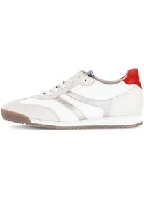Keilsneaker Gabor, Damen, Gr. 42, beige kombiniert, Nappaleder, Veloursleder, Schuhe, Freizeitschuh, Halbschuh, Schn&uuml;rer im Retro Style
