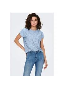 Kurzarmshirt Only "ONLSMILLA LIFE S/S TOP JRS NOOS", Damen, Gr. XL, soft chambray, Jersey, Obermaterial: 94% Polyester, 6% Elasthan, unifarben, regular fit normal, Rundhals, Shirts, regular fit, modisch, Single Jersey, Materialmix, Rundhals