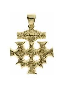 Kettenanh&auml;nger OSTSEE-SCHMUCK "- Hiddensee 30 x 30 mm - Silber 925/000, vergoldet -" Gr. 42, gold (goldfarben, gelb), Schmuckanh&auml;nger, Damen, Silber 925 (Sterlingsilber), Kettenanh&auml;nger