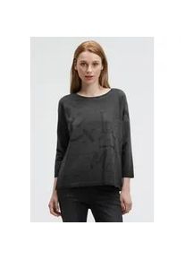 3/4-Arm-Shirt SOCCX, Damen, Gr. S, schwarz, Single Jersey, Material: 95% Baumwolle, 5% Elasthan, Glitzermuster, bedruckt, regular fit normal, Rundhals, eingesetzt gerader Abschluss, Shirts 3/4-Arm-Shirt, mit Seitenschlitze