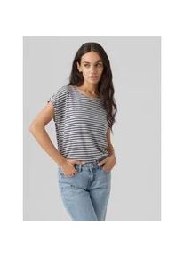 V&eacute;ro Moda Rundhalsshirt VERO MODA "VMAVA PLAIN SS TOP STRIPE GA JRS NOOS", Damen, Gr. XL, blau (china blau stripes), Jersey, Obermaterial: 95% Lyocell (TENCELTM), 5% Elasthan, gestreift, normal, Rundhals, Shirts Rundhalsshirt, Materialmix, regular fit