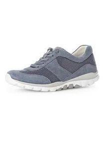 Gabor Keilsneaker ROLLINGSOFT, Damen, Gr. 35, blau, Textil, Veloursleder, Schuhe, Freizeitschuh, Halbschuh, Schn&uuml;rschuh mit Logoschriftzug