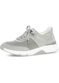 Keilsneaker Gabor ROLLINGSOFT, Damen, Gr. 37, grau, Textil, Veloursleder, Schuhe, Freizeitschuh, Halbschuh, Schn&uuml;rschuh, Logoschriftzug an der Ferse