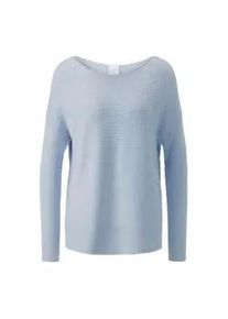 Madeleine Mode Longpullover MADELEINE "Strickpullover L&auml;ssiger Oversized-Pullover mit U-Boot-Ausschnitt", Damen, Gr. 48, blau (bleu), Obermaterial: 56% Viskose CV. 44% Polyamid PA., Modern, normal, Pullover Longpullover