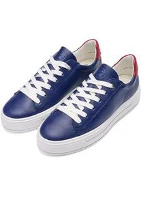 Plateausneaker Ara "CANBERRA", Damen, Gr. 4,5 (37,5), dunkelblau, cherry, Glattleder, unifarben mit Farbeinsatz, Schuhe Plateausneaker, Freizeitschuh, Halbschuh, Schn&uuml;rschuh in Komfortweite G (= weit)