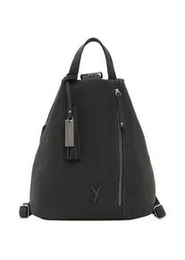 Rucksack SURI FREY "Rucksack SFY Romy", Damen, Gr. B/H/T: 30cm x 33cm x 18cm, grau (schwarzgrau 840), Obermaterial: 60% Polyurethan PU. 40% Polyester PES., Rucks&auml;cke Rucksack