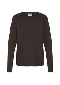 Strickfleece-Pullover oxmo "Strickpullover OXFKEANA", Damen, Gr. S, braun (chocolate torte), Obermaterial: 50% Viskose CV. 28% Polyester PES. 22% Nylon NY., Pullover