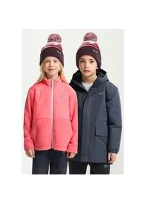 Bommelm&uuml;tze Jack Wolfskin "STRIPY POMPOM BEANIE K", Jungen, Gr. M, amaranth, Obermaterial: 100% Poyacryl, M&uuml;tzen