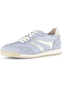 Keilsneaker Gabor, Damen, Gr. 38, blau kombiniert, Textil, Veloursleder, Schuhe, Freizeitschuh, Halbschuh, Schn&uuml;rer im Retro Style