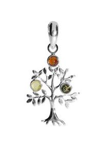 Kettenanh&auml;nger OSTSEE-SCHMUCK "- Lebensbaum - Silber 925/000 - Bernstein" Gr. 32, silber (silber 925, silberfarben, wei&szlig;), Schmuckanh&auml;nger, Damen, Silber 925 (Sterlingsilber), Kettenanh&auml;nger