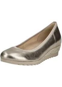 Keilpumps Gabor COMFORT "Gabor Comfort Pumps Glattleder", Damen, Gr. 40,5, silber, Glattleder, Schuhe