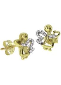 Paar Ohrstecker OSTSEE-SCHMUCK "- Engel - Gold 333/000 - Zirkonia" Gr. 9, gold (gold 333, goldfarben, gelb), Ohrringe, Damen, Gelbgold 333