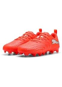 Fu&szlig;ballschuh Puma "FUTURE 9 PLAY FG/AG JR", Kinder, Gr. 38, glowing rot, Puma wei&szlig;, Puma schwarz, Puma silber, Synthetik, Schuhe Fu&szlig;ballschuh, f&uuml;r Rasenpl&auml;tze, mit Schn&uuml;rung, innen aus Textil