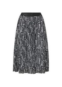 A-Linien-Rock GOLDNER "Weiter Druckrock mit Rundumgummibund", Damen, Gr. 44, schwarz (schwarz, wei&szlig;, gemustert), Obermaterial: 100% Polyester PES., normal, R&ouml;cke A-Linien-Rock, Ohne