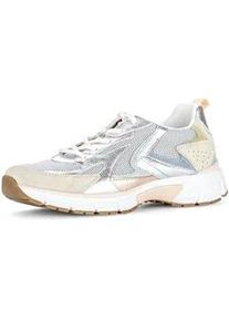 Keilsneaker Gabor "FLORENZ", Damen, Gr. 39, wei&szlig;, pastell, Leder, Textil, Schuhe, Freizeitschuh, Halbschuh, Schn&uuml;rer in Bequemweite G (= weit)